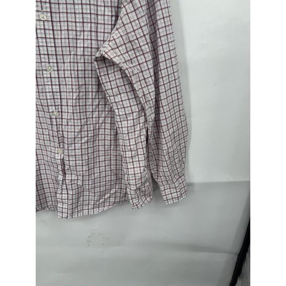 Bonobos Plaid Button Front Top Men 3XL Red White Long Sleeve Preppy Standard Fit - Picture 7 of 8